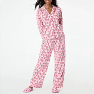 Roller Rabbit Monkey Pajamas Preppy Pjs Cute Pj Pants Sets For Women Y2k Long Sleeve Pajamas Set 2 Piece Loungewear
